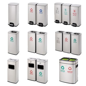 Poubelles en acier inoxydable, poubelles à pédale, poubelles pour intérieur/hall d'hôtel/centre commercial, fabricants - Product Image 2