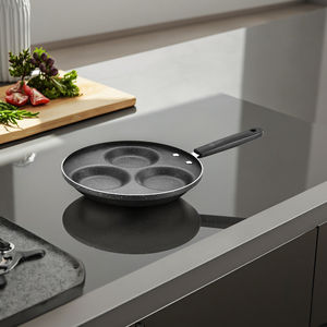 Poêle ronde antiadhésive en acier au carbone personnalisée à 3/5/7 tasses pour le petit-déjeuner, la cuisson des gaufres, la friture des œufs, les mini-crêpes, cuisine moderne - Product Image 1