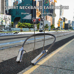 Auriculares Deportivos Inalámbricos con Banda para el Cuello, Pantalla Digital JL, Resistentes al Agua IPX4, BT 5.5, Baja Latencia, Tipo-C, 20 Horas de Duración, Sonido de Alta Calidad - Product Image 2
