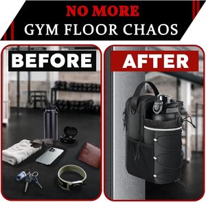 <span class=keywords><strong>Borsa</strong></span> da Palestra Multifunzionale Magnetica con Portabottiglie e Tasca per Cellulare, Comoda <span class=keywords><strong>Tracolla</strong></span> per Altri Sport - Product Image 4