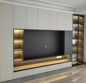 Mueble de TV Personalizado para Hogar, Hotel, Villa, Madera Maciza, Inteligente, Moderno, Lujoso, Minimalista, Fábrica de Origen, Diseño Gratuito, MOQ 2 Piezas - Product Image 1