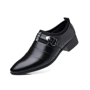 Men Dress Shoes Patent Leather Fashion Men Business Dress Loafer Pointed Black Shoes Oxford Breathable Formal Wedding Shoes