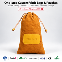 Sac à cordon en velours doux, étiquette personnalisée en PU, pochette anti-poussière pour bijoux, cosmétiques, cadeaux