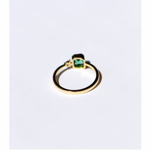 Anillo de oro de 18 quilates con gema esmeralda de <span class=keywords><strong>Colombia</strong></span>, joyería de alta gama, anillo de diamante de 0,06ct para mujer, joyería de boda - Product Image 3