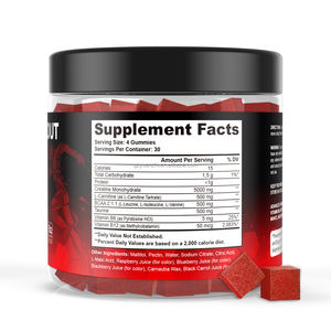 Gommes de pré-entraînement OEM avec bêta-alanine caféine, <span class=keywords><strong>Endurance</strong></span> musculaire, énergie, bonbons de pré-entraînement, supplément de sport - Product Image 2