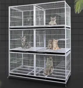 Оптовая продажа 3 слоя 6 двери отдыха на природе для разведения квадратный-труба стальная проволочная клетка для собак кошачья клетка клетки для животных