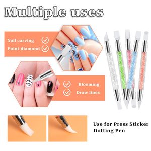 Juego de 5 Pinceles de Silicona de Doble Punta para Esculpir Uñas, Pincel Acrílico para Resina, Herramientas para Decoración de Uñas - Product Image 3
