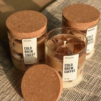 Aromatherapie-Sojawachskerze in Kaffeetassenform, Modernes Handgemachtes Kreatives Romantisches Geschenk mit Amerikanischem Kaffeeduft, Halbmanuelle Handarbeit