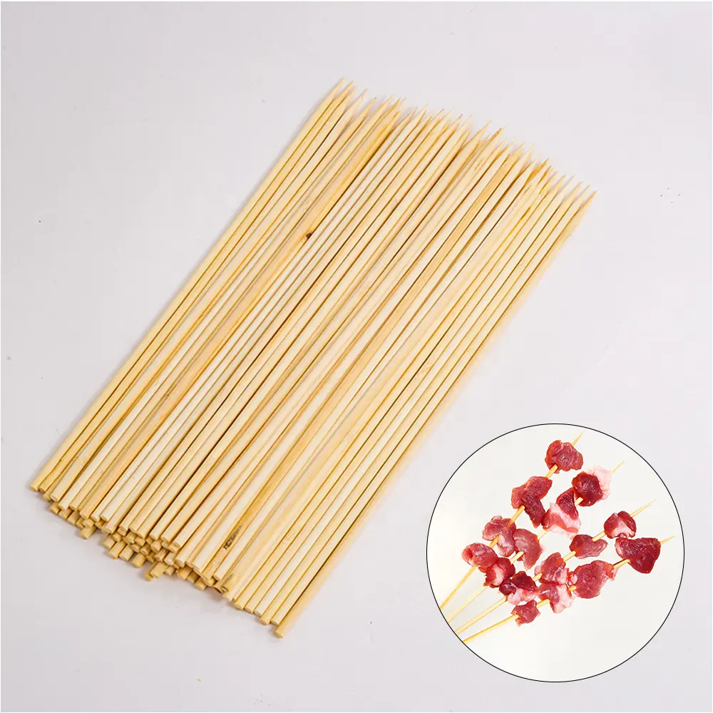 High Quality Eco Friendly Barbecue Round Disposable Skewer 2.5mm 25cm BBQ Bamboo Stick on Grill