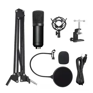 USB Condenser Microphone Professional RGB Gaming Microphone Karaoke Mic Scissor Arm Stand ,Shock mount, Filter