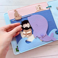 Livre en feutre religieux personnalisé Montessori écologique, jouets éducatifs pour enfants, livres silencieux, bébés de 1 à 6 ans, unisexe