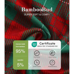 BambooBud - Pelele navideño para bebé, mono de manga larga a cuadros, conjunto unisex para bebé, estampado de renos en rojo y verde - Product Image 3