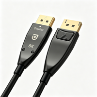 Câble optique actif longue distance 1.4, 8K 60Hz 4K 144Hz, câble AOC DP fin et flexible pour projecteur et signalisation numérique