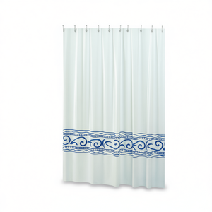 Cortina de Ducha de Vinilo de 240x200 cm con Diseño de Patrón Azul para Baño - Product Image 2