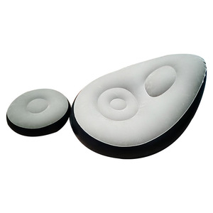 Sillón inflable tipo beanbag, reclinable doble, plegable, con respaldo y reposabrazos para la pausa del almuerzo - Product Image 2