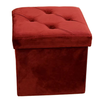 Pouf de rangement pliable en velours - Banc multifonctionnel et pouf de salon