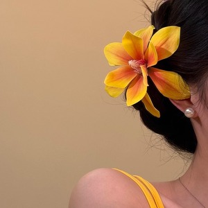 Korean <b>Sweet</b> Fresh Style Fabric Colorful <b>Flower</b> Side Duckbill Hair Clip High Quality Fashion Hair Accessories for Women Girls - Product Image 5