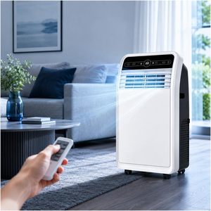 <span class=keywords><strong>Climatiseur</strong></span> <span class=keywords><strong>portable</strong></span> réversible 3-en-1 AC 9000 Btu avec tuyau d'évacuation et télécommande, en stock, livraison rapide - Product Image 1