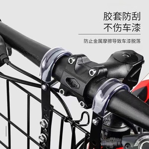 Cesta para Bicicleta, Soporte para Manillar Delantero, Metálica, Plateada y Negra, Accesorio para Bicicleta Plegable, en Stock - Product Image 3