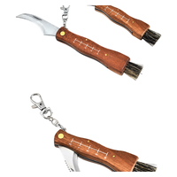 Couteau pliant multifonctionnel de camping en plein air, vente en gros d'usine, manche en bois pur, couteau à champignons pliant pour la cueillette en extérieur