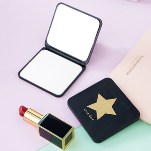 Portable makeup <b>mirror</b>, dressing <b>mirror</b>, princess <b>mirror</b>, foldable, portable, trendy, simple, mini double-sided <b>square</b> <b>mirror</b> - Product Image 2