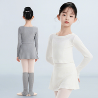 Haut de danse en viscose à col rond et taille haute pour filles, idéal pour la pratique de la danse, collection automne-hiver