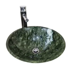 Beauty Customized Green Color Green Marble Basins For Villa Or Hotel