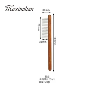 Bán Buôn Lược Chải Lông Chó Thú Cưng Kiểu Cổ Điển Lược Chải Lông Thú Cưng Có Tay Cầm Bằng Gỗ Lược Chải Mát Xa Dụng Cụ Cắt Móng Tay