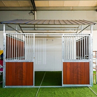 Box d'écurie préfabriquées en acier galvanisé avec cadre en bambou, porte battante/coulissante, cloison durable pour écurie, équipement pour chevaux, plus de 5 ans de garantie