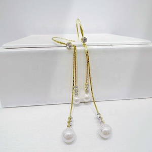 OEM plata 925 sterling <b>silver</b> exaggerate long <b>earring</b> fine jewelry party big dainty <b>chain</b> handmade vintage bridal pearl <b>earrings</b> - Product Image 4