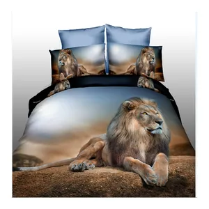 शेर बड़ा बहुत सारे बिस्तर सेट, चादरें 3D बिस्तर सेट/पशु प्रिंट बिस्तर सेट