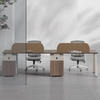 Derniers modèles Mobilier de bureau modulaire en bois pour le personnel Poste de travail pour le personnel Table d'ordinateur Bureau pour le personnel de bureau avec tiroir
