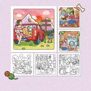 Libro de Colorear para Niñas y Adolescentes, Regalo Perfecto, con Dibujos Bonitos y Acogedores de Momentos de la Vida Cotidiana - Product Image 4