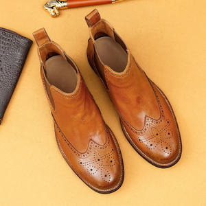 <span class=keywords><strong>Botas</strong></span> de Tobillo Originales de Alta Calidad para <span class=keywords><strong>Hombre</strong></span>, Estilo Británico de Moda, Lavadas, Retro, Hechas a Mano con Suela Goodyear, <span class=keywords><strong>Botas</strong></span> de Trabajo - Product Image 5