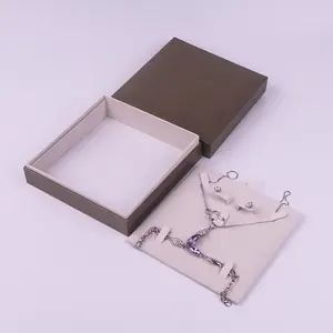 Champaign Gold 2 Pieces Movable Inlay Pad Jewelry Necklace Box Display Gift Box For Shop Counter