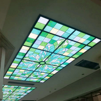 Dôme de plafond en verre trempé et vitrail pour mosquée, pour l'extérieur des bâtiments