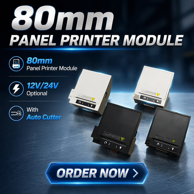80mm Thermal Receipt & Label Barcode Printer with RS232/TTL Embedded Panel Serial Printer Module with Auto Cutter