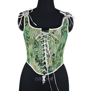 Femmes Vintage Floral Dentelle Désossé Camisole Respirant Royal Court Jarretelles <span class=keywords><strong>Corset</strong></span> Top pour Fête Corsage Fée Crop Cami Tops - Product Image 2