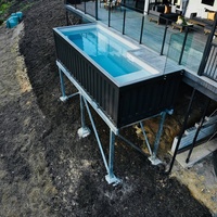 Piscine moderne de 20 pieds ou 40 pieds pour jardin, piscine en conteneur maritime personnalisée avec système de filtration pour villa, hôtel, complexe hôtelier