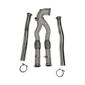 Tubo intermedio Vortex SS304 compatible con RS3 8V 8Y RSQ3 2.5 TFSI, sistema de escape de alto rendimiento para carreras con kit de protección térmica. - Product Image 1