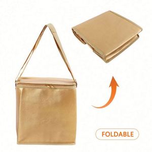 Sac isotherme pliable personnalisé avec logo pour livraison de crème glacée, poisson, fruits de mer et bière, en cuir PU écologique et feuille d'aluminium - Product Image 4