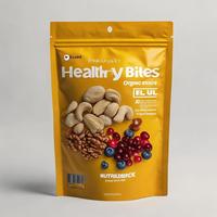 Bolsa de Embalaje de Alimentos de Grado Alimenticio con Cierre de Presión de Plástico PE de Marca Privada, Alta Barrera, para Regalos y Frutos Secos