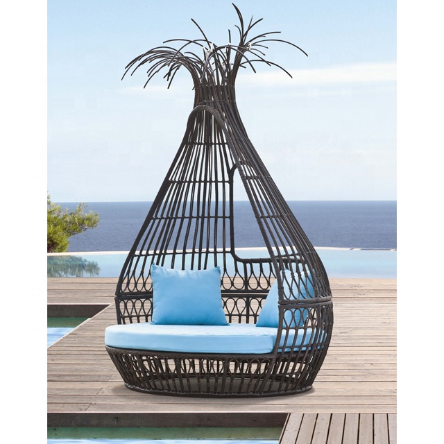 Outdoor nest bed creative bed outdoor rattan daybed  rattan leisure bed garden courtyard hotel sofa