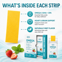 OKTW DHA EPA Omega-3 Bandes Orales Dissolvables Pratiques pour les Déplacements Nutrition Quotidienne en Oméga pour Adultes Goût Menthe Fraise En Stock