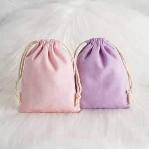 Sacs cadeaux en toile de coton avec cordon de serrage, vente en gros, logo personnalisé, colorés, pour petites entreprises, bagues, accessoires, cadeaux de mariage - Product Image 2