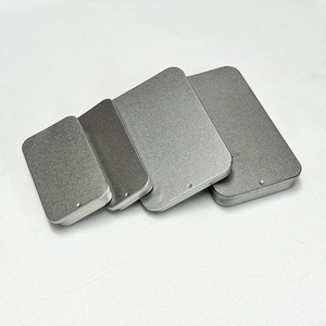 กล่องเหล็กสี่เหลี่ยมแบบเลื่อนฝา สำหรับใส่ขนม ยา เม็ดยา เหรียญ สบู่ - Product Image 5