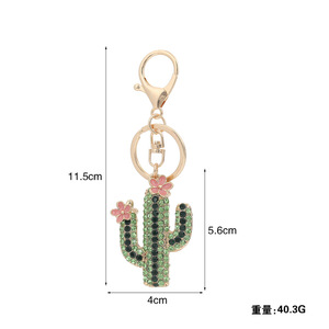 Porte-clés <span class=keywords><strong>Cactus</strong></span> Multicolore, Petit Pendentif Plante Fleur, Porte-clés Diamant d'Eau, Porte-clés <span class=keywords><strong>Cactus</strong></span> en Strass - Product Image 4