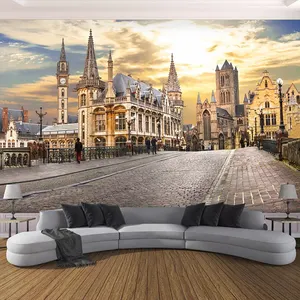 Custom Foto Wand Papier Wandbild Europäische Stadt Street View 3D Wohnzimmer Schlafzimmer Hintergrund Wand Malerei Kunst Tapete Wohnkultur