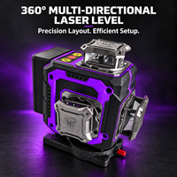 Niveau laser industriel 4D à 16 lignes, faisceau vert 360 degrés, auto-nivelant, outil de nivellement croisé pour sols, murs, carreaux et plafonds de construction