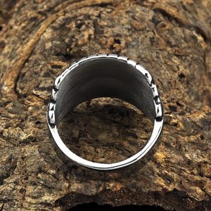 Bague en acier inoxydable pour hommes, inscription viking, design géométrique, bijoux cadeau - Product Image 4